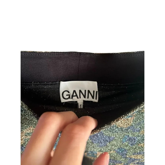 GANNI Metallic Metallic Camouflage jersey Legging In 861 Kalamata - Picture 5 of 7